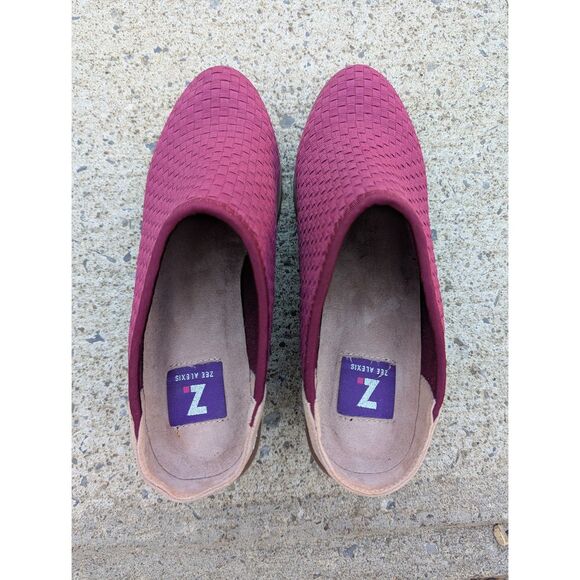 Zee Alexis Slip On Clogs Womens US 8 Woven Mule Heels Casual Cranberry Red - Picture 6 of 11